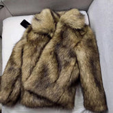 Men's Luxe Brown Faux Fur Coat